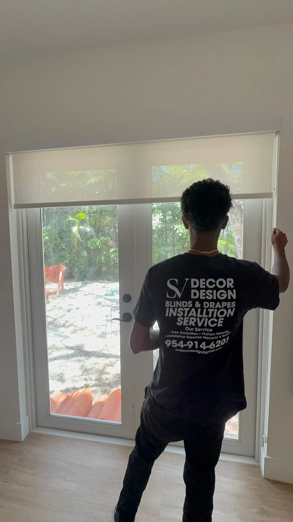 Finished shades on a contractor project