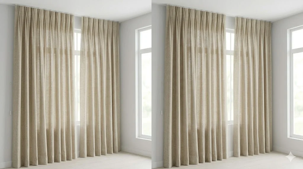 Pinch Pleat drapery with tailored pleats
