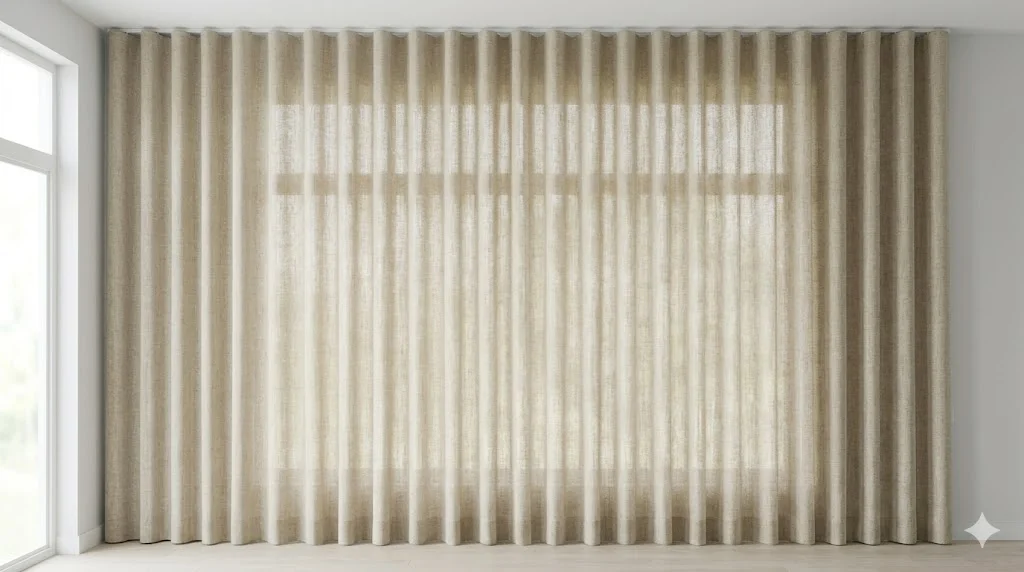 Ripplefold drapery with continuous smooth waves