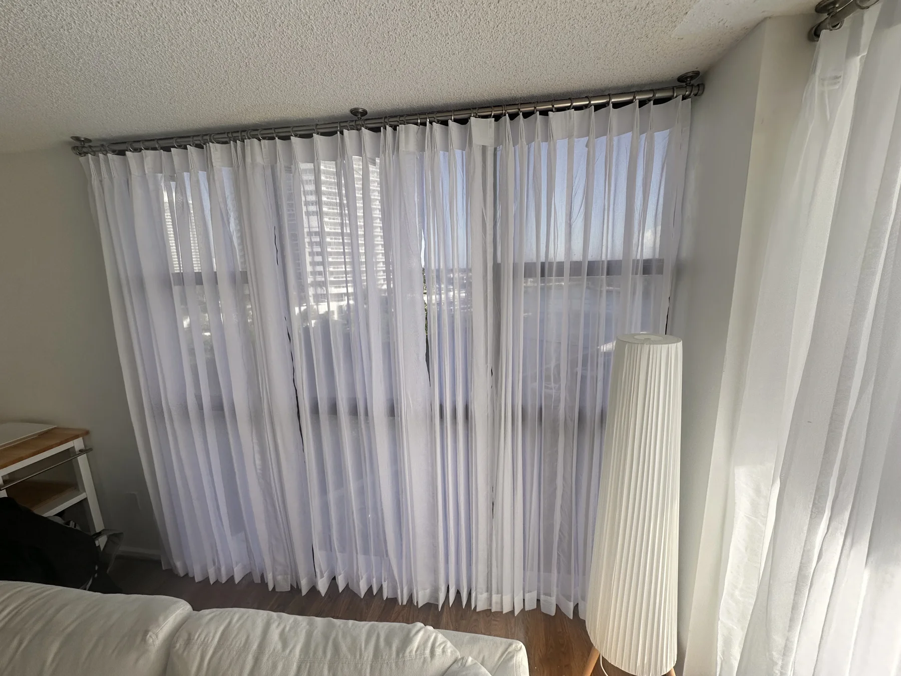 Sheer drapery on a rod system